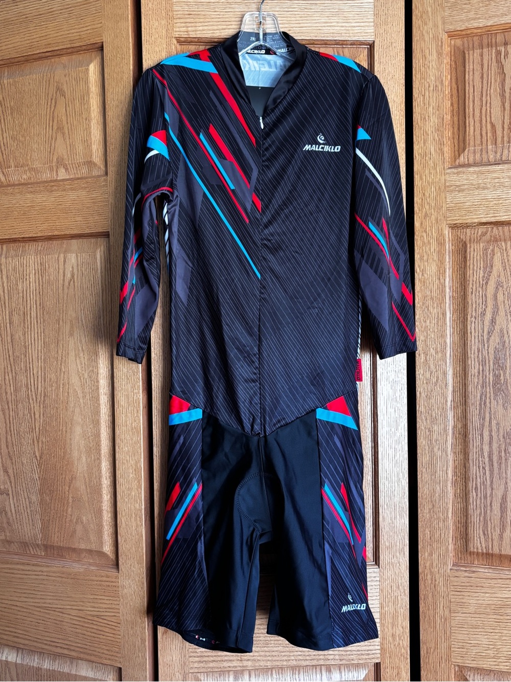 Malciklo Black, Red & Teal Cycling trisuit women’s 2XL